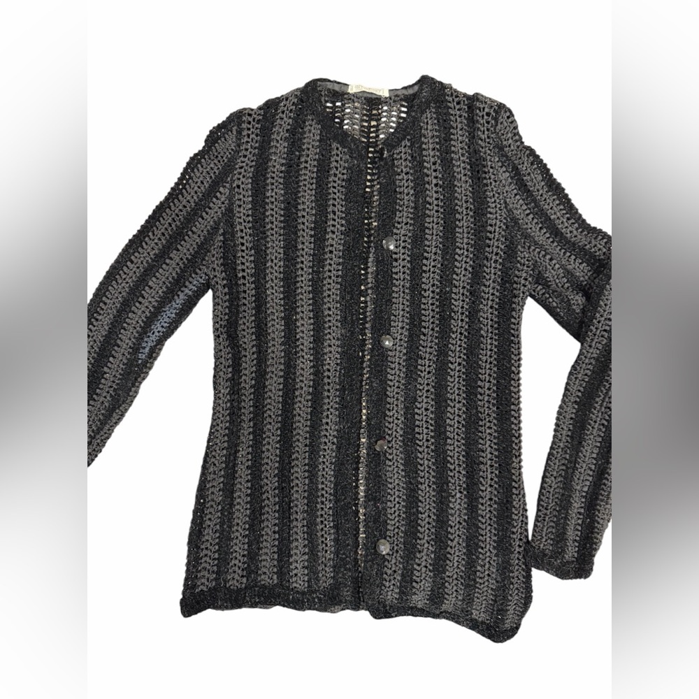 Vintage Givenchy Black Open Knit Cardigan Made In France